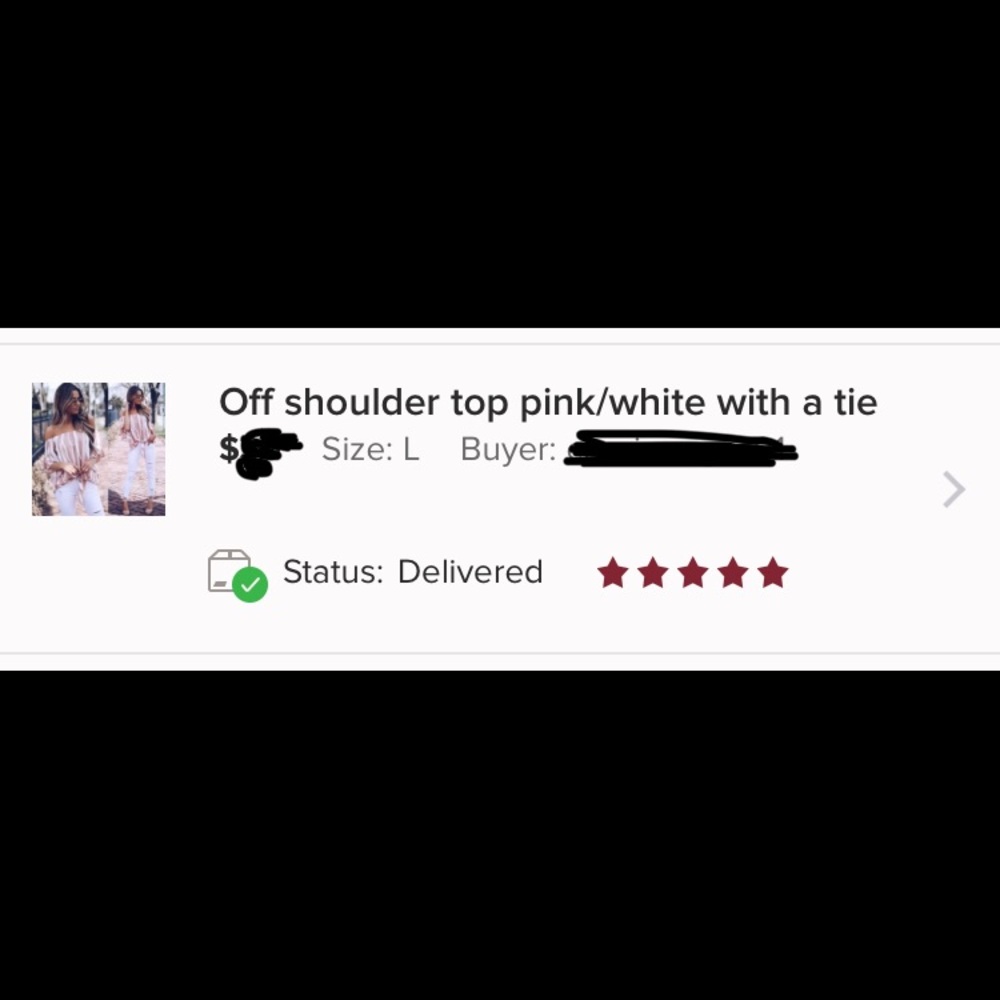 (Restocked sizes) Off shoulder top pink/white - Picture 8 of 10